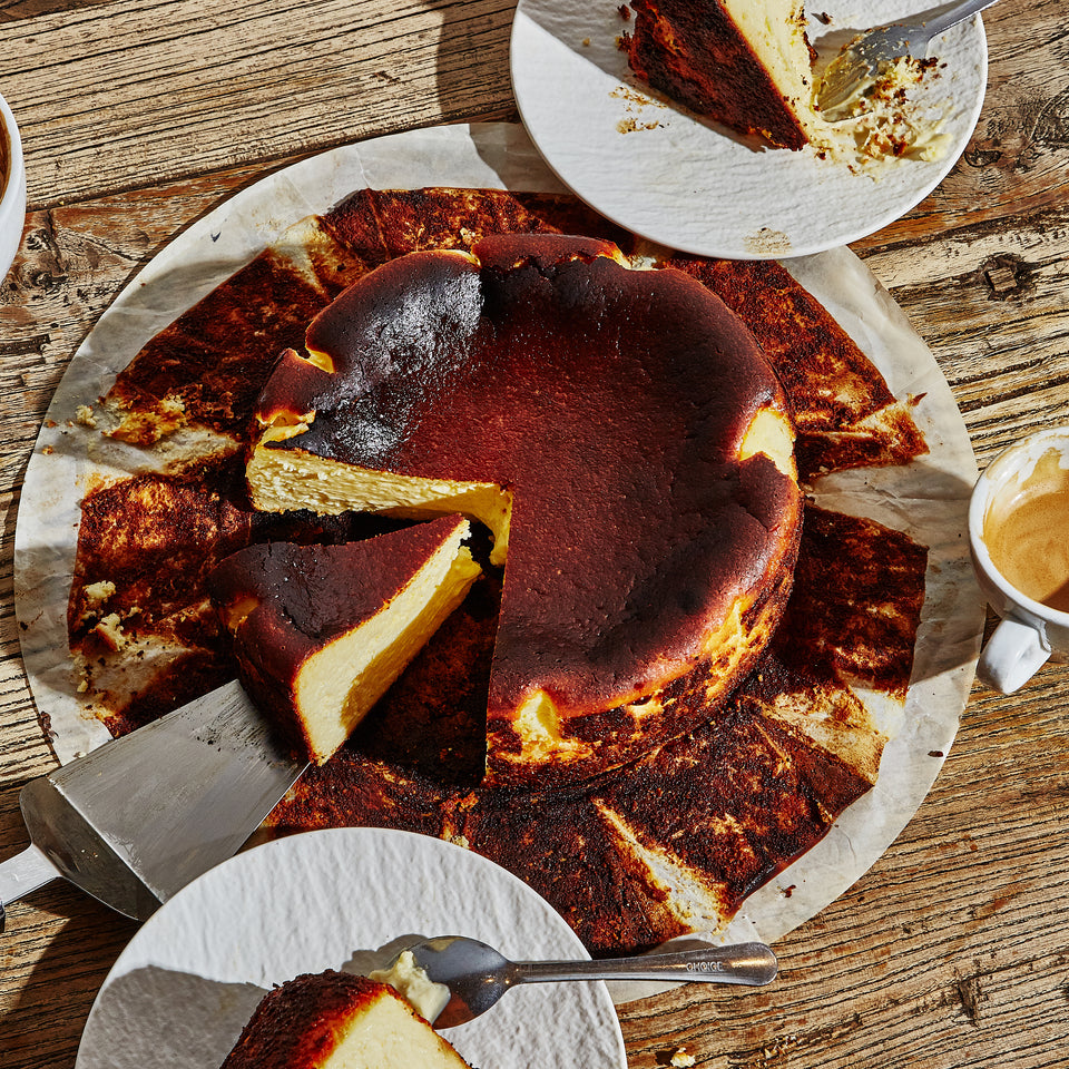 Basque Cheesecake, a crustless cheesecake, baked in a very hot oven so the top caramelizes but the inside remains soft and jiggly - The New York Times